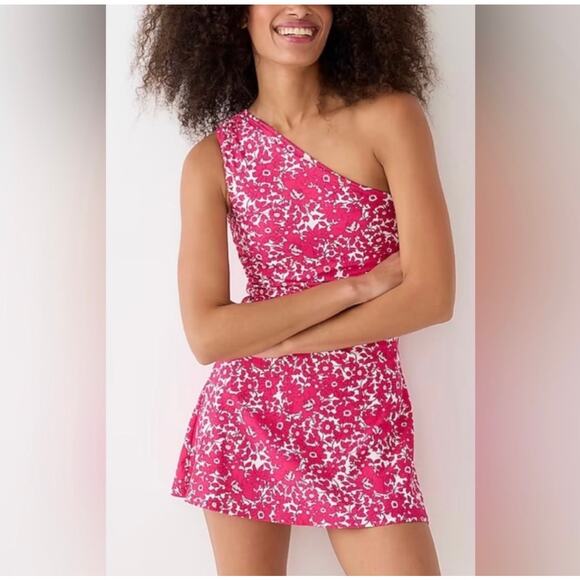 J.Crew Other - JCrew Swim Dress Festival Pink Floral Size 4 EUC Barbie Preppy Vacation Cruise